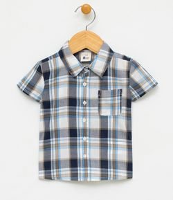 Camisa infantil Xadrez - Tam 0 a 18 meses