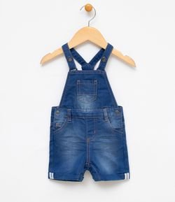Jardineira Infantil em Jeans - Tam 0 a 18 meses