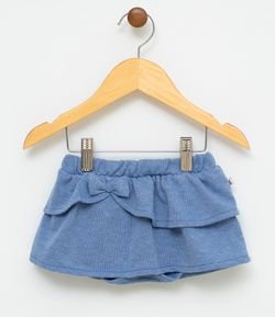 Short Saia Infantil em Viscose Imitando Jeans - Tam 0 a 18 meses