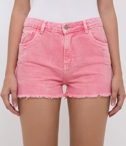 Short Color com Barra Desfiada Rosa
