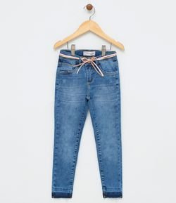 Calça Infantil em Jeans com Amarração - Tam 5 a 14