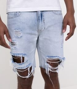 Bermuda Destroyed em Jeans