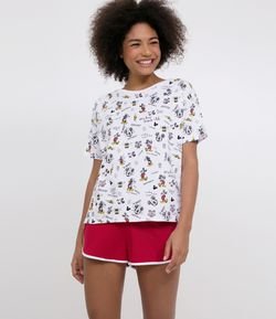 Pijama Manga Curta Estampado Mickey