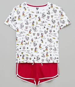 Pijama Manga Curta Estampado Mickey