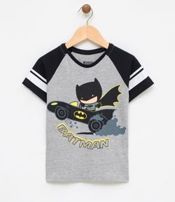 Camiseta Infantil com Estampa Mini Batman - Tam 1 a 4