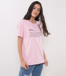 T Shirt com Lettering Eita 