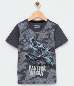 Camiseta Infantil Estampa Pantera Negra - Tam 1 a 4
