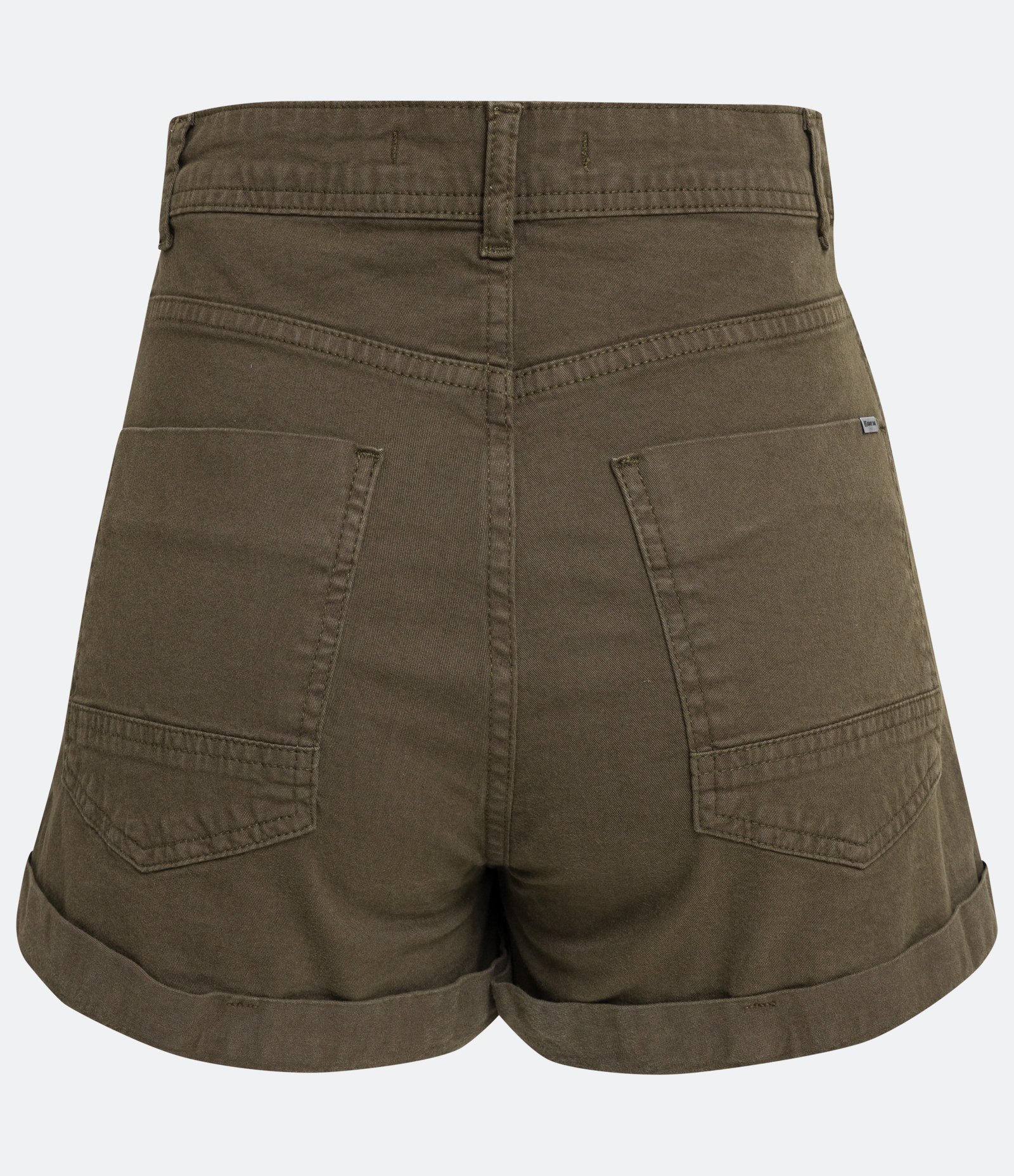 Short em Sarja com Cintura Alta e Barra Dobrada Oliver Night 6