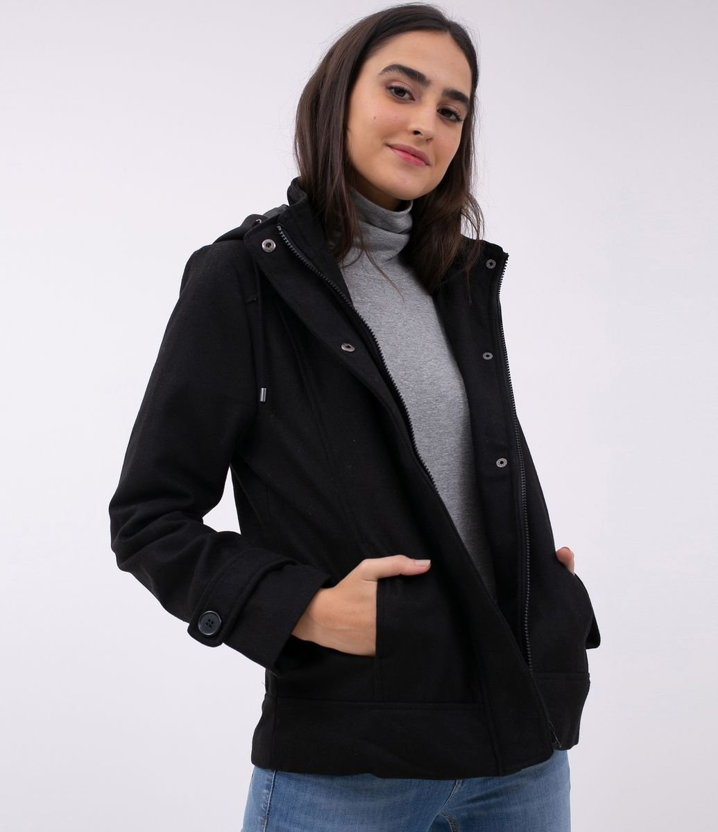 casaco polivelour com capuz