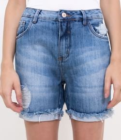 Short Jeans com Barra Dobrada
