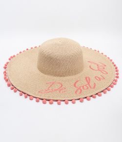 Chapéu de Palha com Lettering Bordado