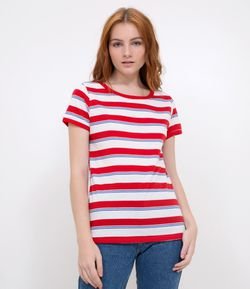 Blusa com Listras Vermelhas 