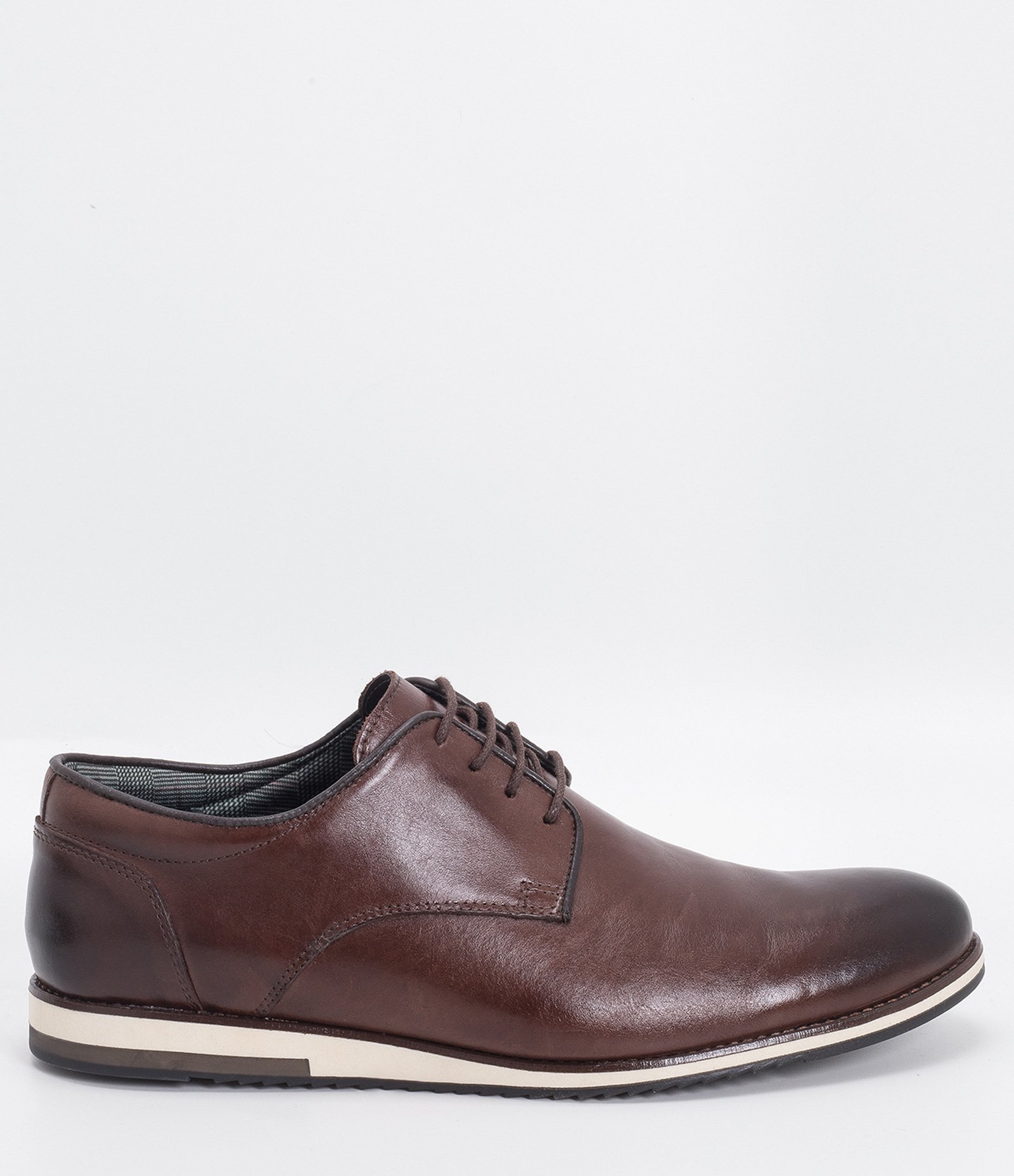 Sapato Casual em Couro com Fechamento em Cadarço Marrom 1