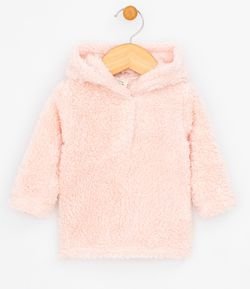 Blusão Infantil em Fleece com Capuz e Orelhinhas - Tam 0 a 18 meses