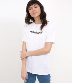 T Shirt com Lettering Brusinha