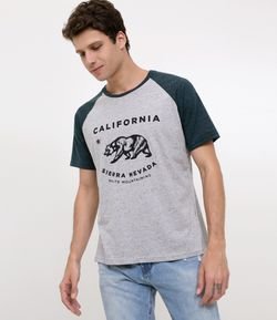 Camiseta Raglan com Estampa Califórnia