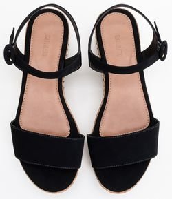 sandália feminina flatform em nobuck satinato