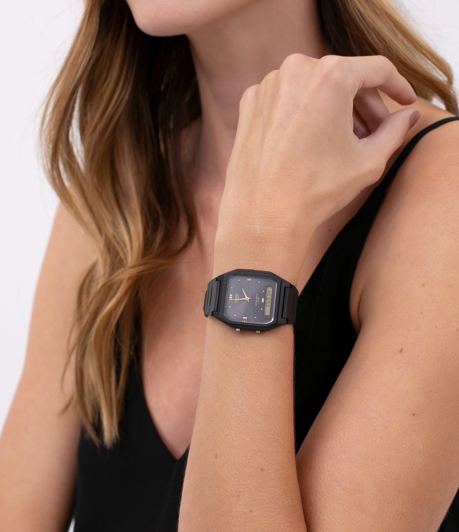 Relógio Casio Masculino AW-48HE - Analógico E Digital Com Mostrador Preto