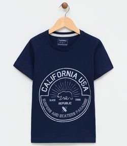 Camiseta Infantil com Estampa Califórnia - Tam 5 a 14