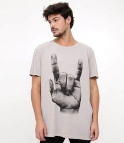 Camiseta com Estampa Rock