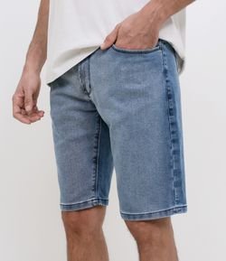 Bermuda Jeans em Malha Denim