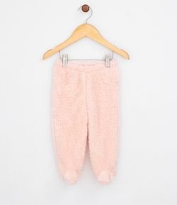 Calça Infantil em Fleece com Pé e Patinha - Tam 0 a 18 meses