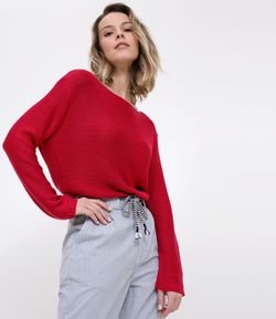 Blusão Liso Amplo em Tricot