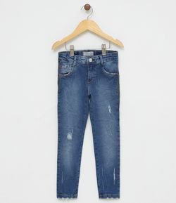 Calça Infantil Skinny em Jeans - Tam 5 a 14