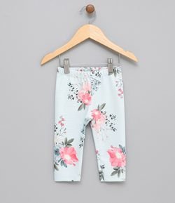 Calça Infantil Legging Estampada Floral - Tam 0 a 18 meses