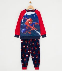 Pijama Infantil Fleece com Estampa Homem Aranha - Tam 2 a 14