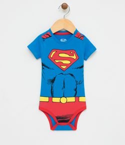 Body Infantil Fantasia de Super Homem - Tam 0 a 18 meses
