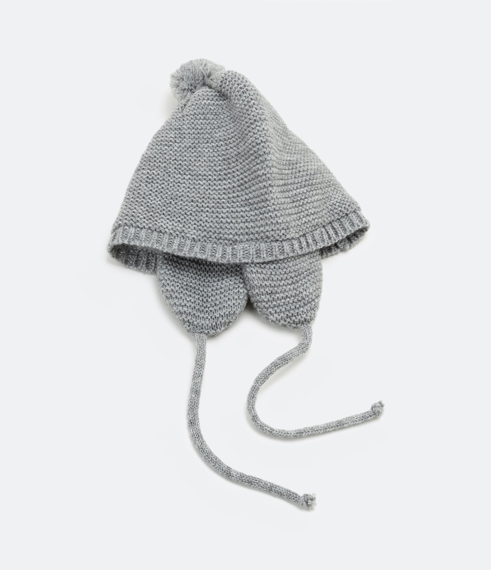 Gorro Infantil com Pompom - Tam 0 a 12 meses Cinza 3