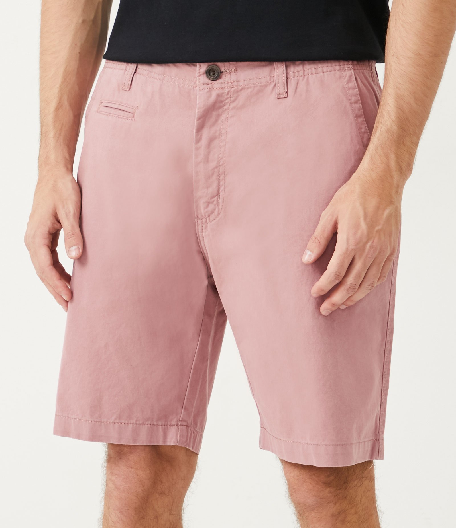 Bermuda Slim Básica em Sarja com Bolsos Rosa 2