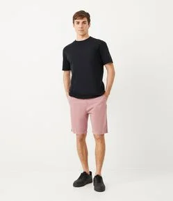 Bermuda Slim Básica em Sarja com Bolsos