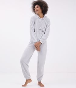 Pijama Macacão em Fleece com Bordado 