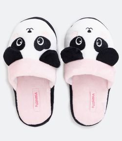 Pantufa Infantil com Orelhinhas Panda Fuzarka - Tam 29 ao 36