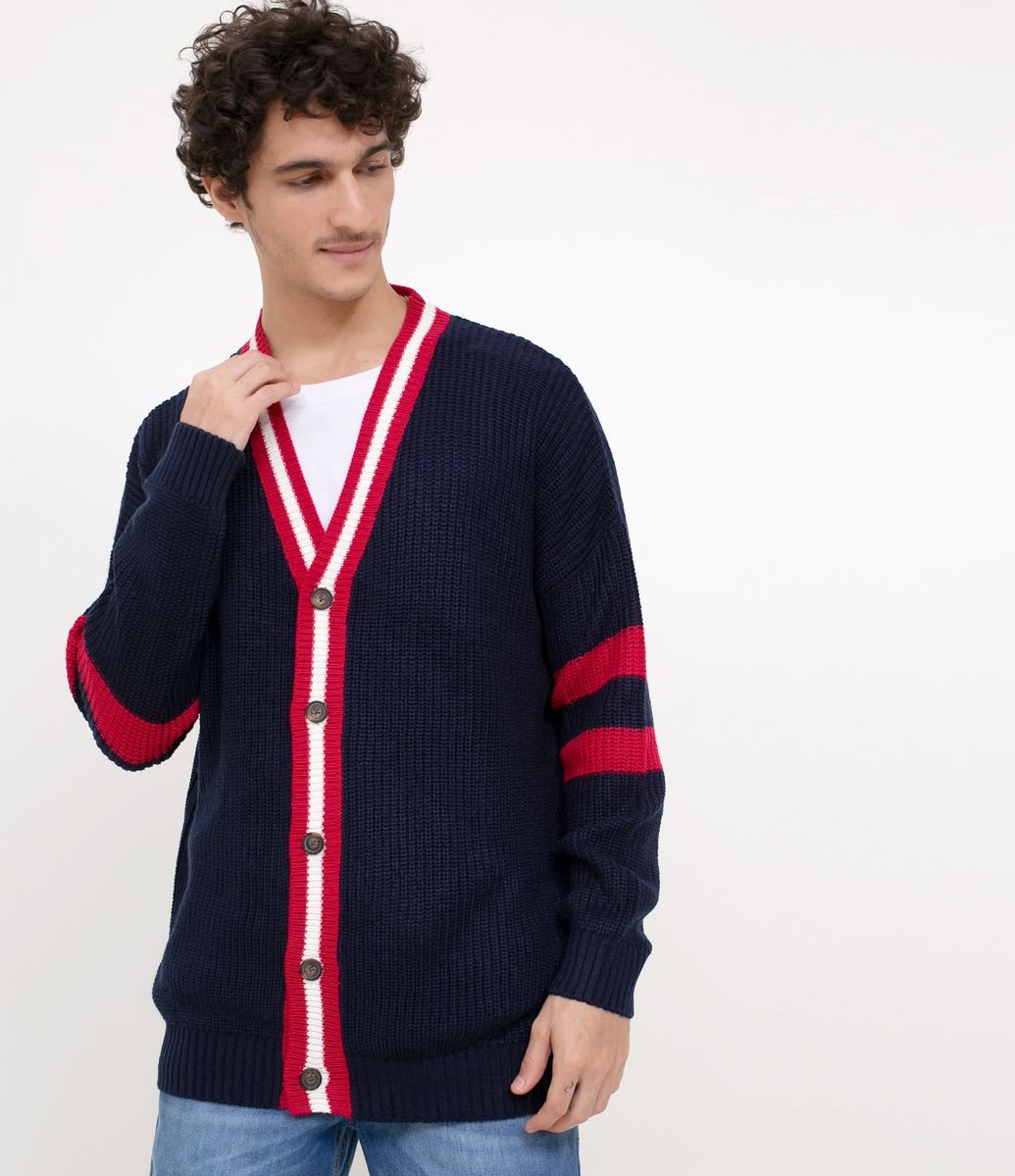 casaco cardigan masculino