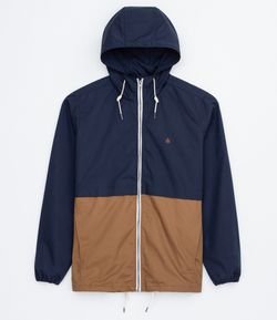 Jaqueta em Sarja com Recorte e Capuz 