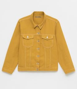 Jaqueta Trucker Lisa em Sarja Curve & Plus Size