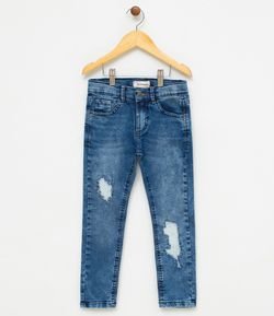 Calça Infantil Jeans com Rasgos - Tam 5 a 14