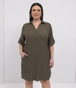 Vestido Curto em Viscose com Bolsos Curve & Plus Size