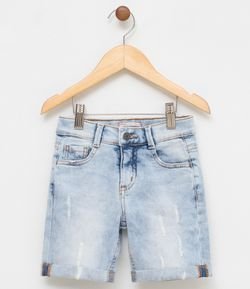 Bermuda Infantil Jeans com Rasgos - Tam 1 a 4