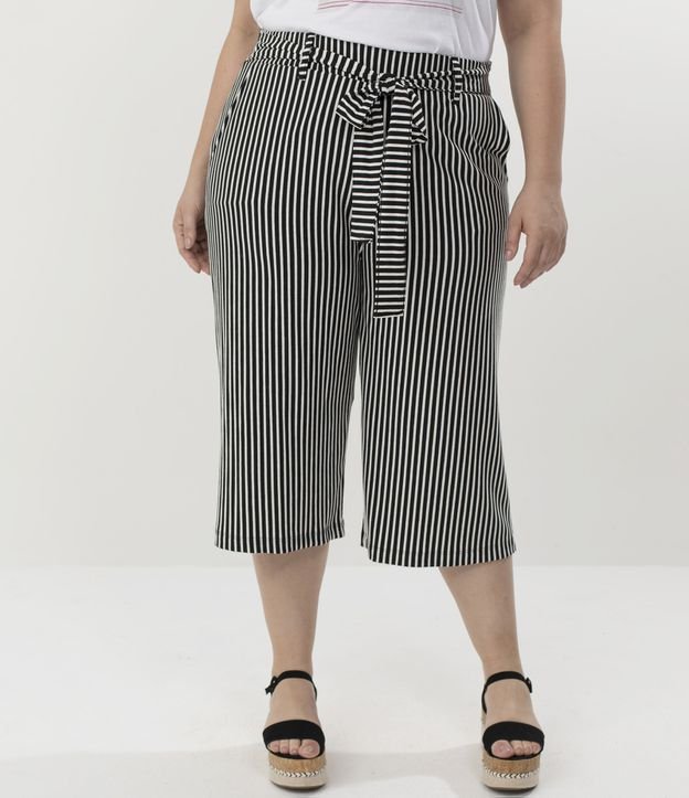 calça listrada plus size