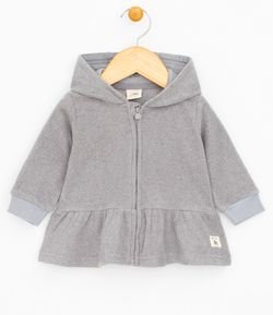 Blusão Infantil com Capuz e Orelha em Fleece - Tam 0 a 18 meses