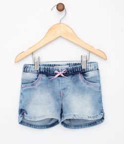 Short Infantil em Jeans com Amarração - Tam 1 a 4