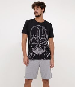 Pijama Masculino Curto com Estampa Darth Vader