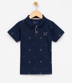 Camiseta Polo Infantil Estampada - Tam 1 a 4