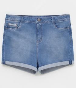 Short Jeans Lycra com Barra Dobrada Curve & Plus Size
