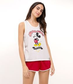 Pijama Regata com Estampa Localizada Mickey