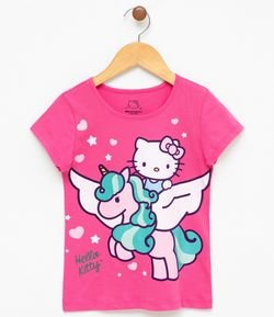 Blusa Infantil com Estampa Hello Kitty - Tam 4 a 12